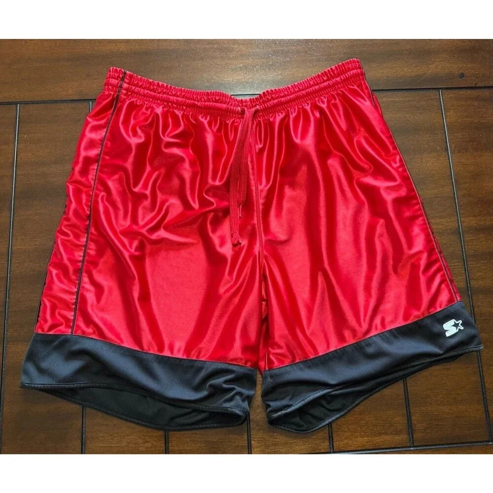 🔥Vintage Y2K Starter Dazzle Shimmer Silky Basketball Gym Shorts 2XL Reversible